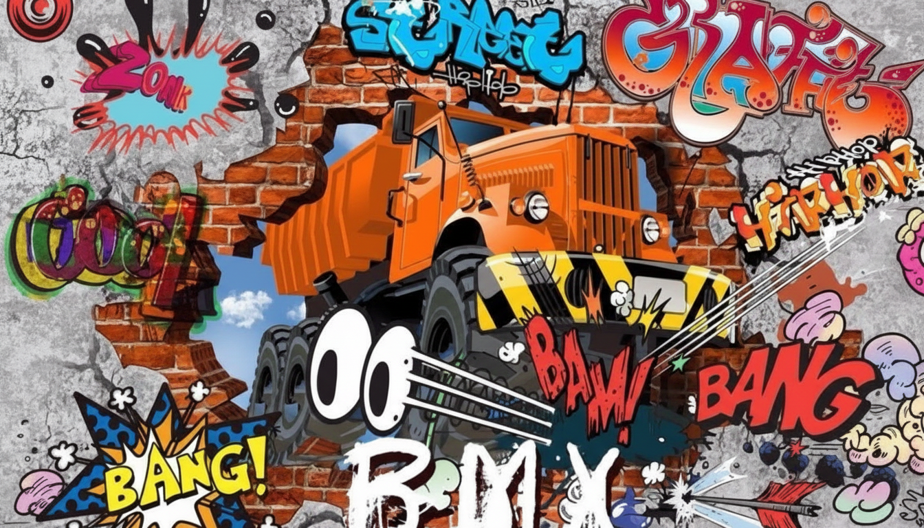 Mural Teenage Graffiti Wallpaper