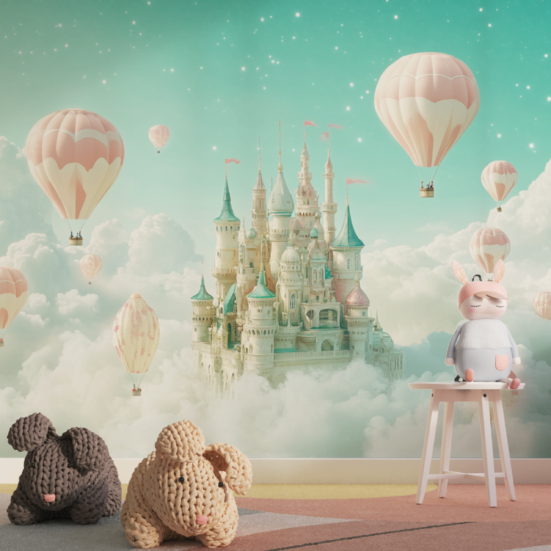 Princess Sky Green Wallpaper and Castle | Murals Wallpaper