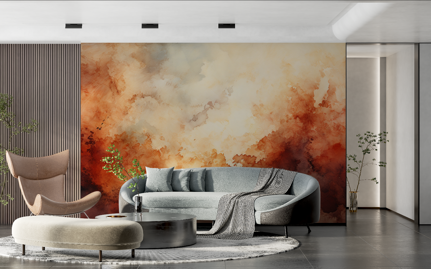 Dark Tones Watercolor Wallpaper | Murals Wallpaper