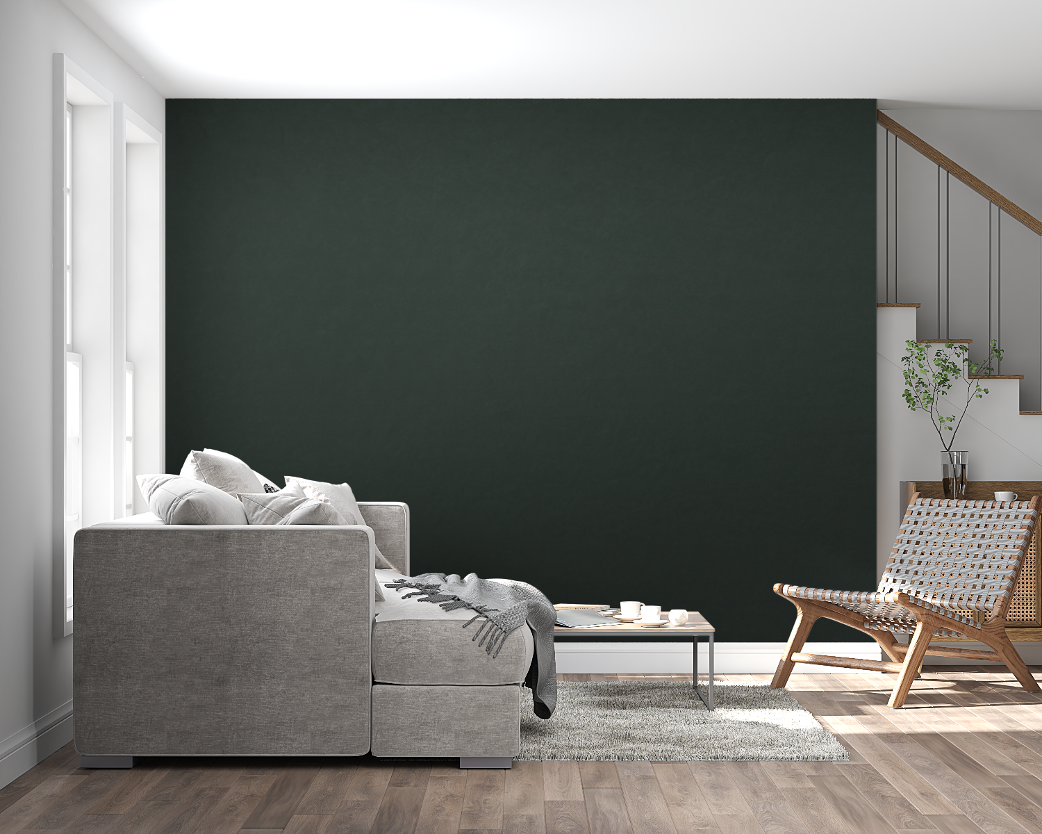 Solid Dark Green Wallpaper | Murals Wallpaper