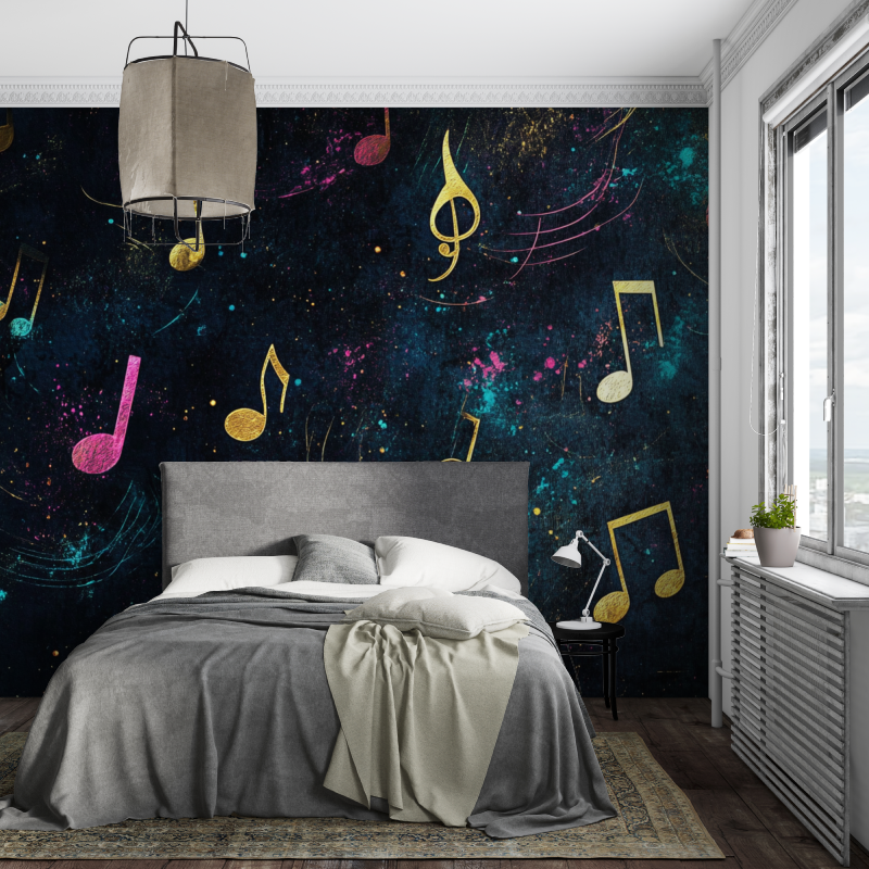 Musiknoten-Tapete | Wandbild-Tapete