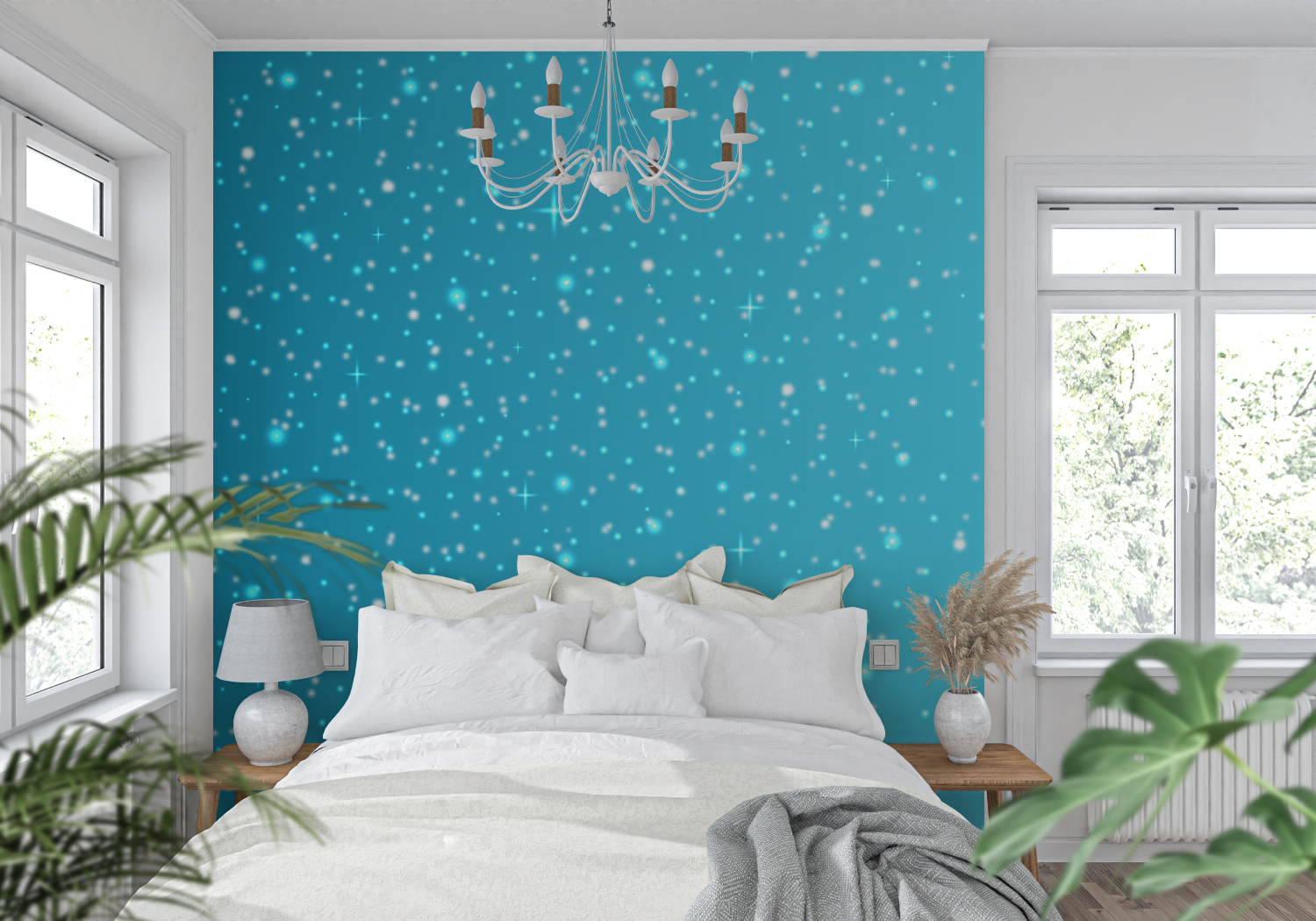Turquoise Glitter Wallpaper | Murals Wallpaper