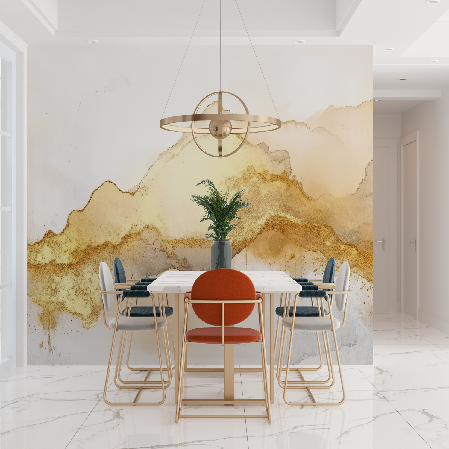 Gold Watercolor Wallpaper | Murals Wallpaper