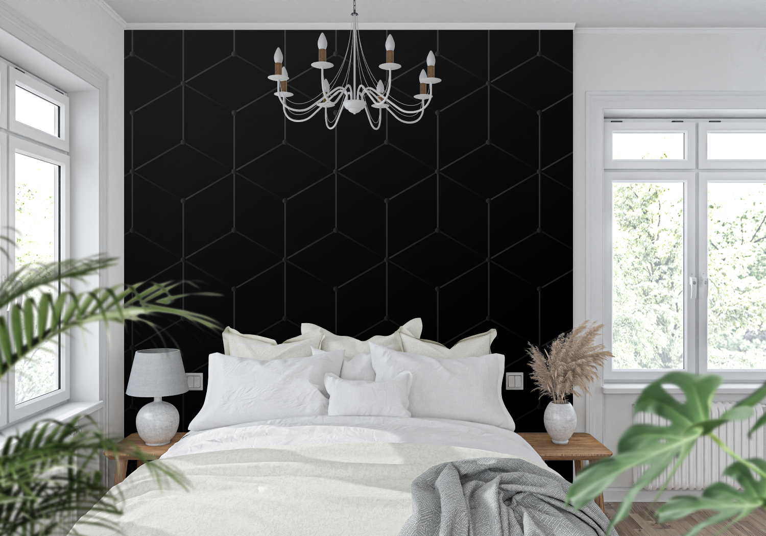 Geometric Black Wallpaper | Murals Wallpaper