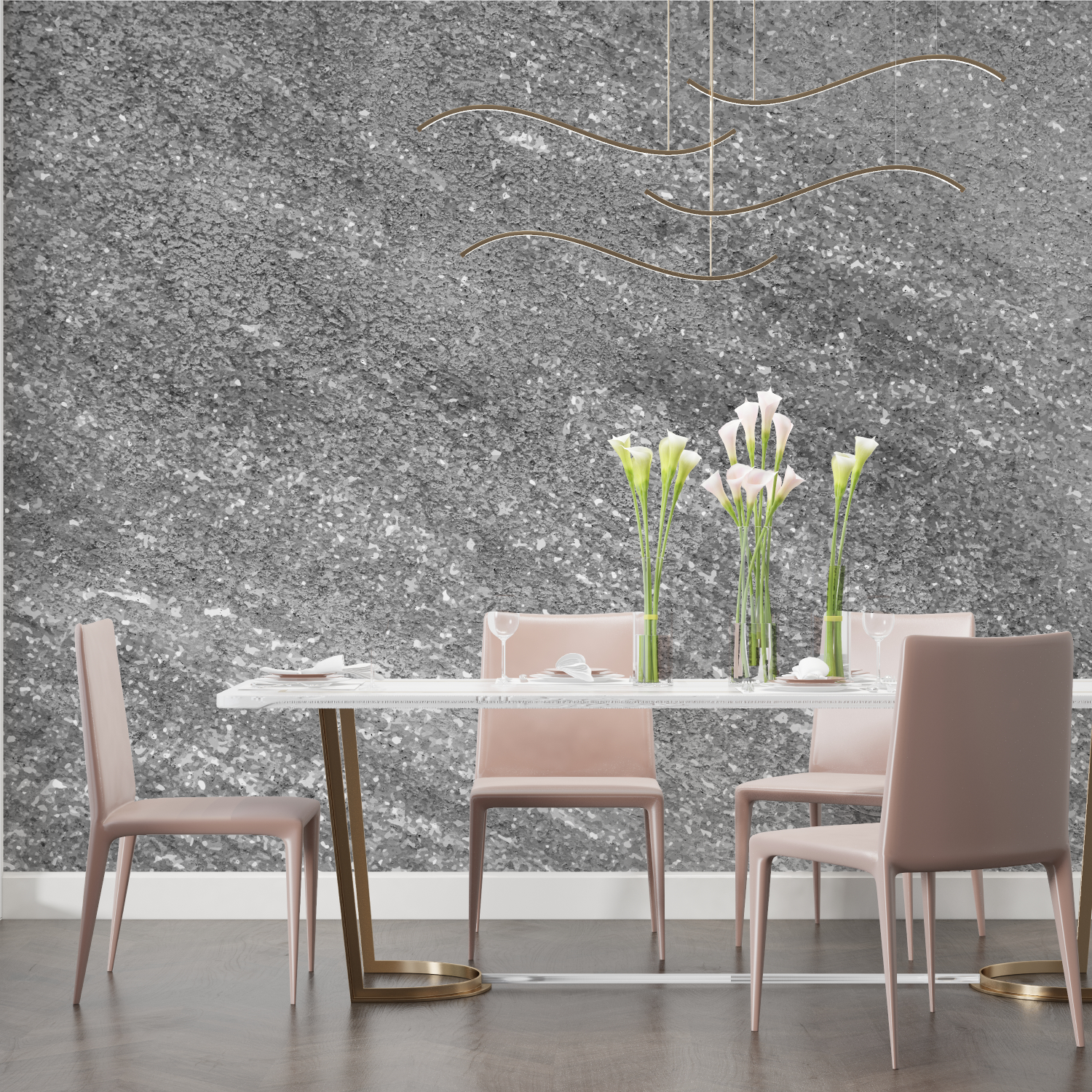 Glänzend Silber Grau Tapete | Wandbilder Tapete