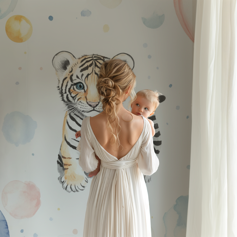 Tiger and Hot Air Balloon Wallpaper | Murals Wallpaper