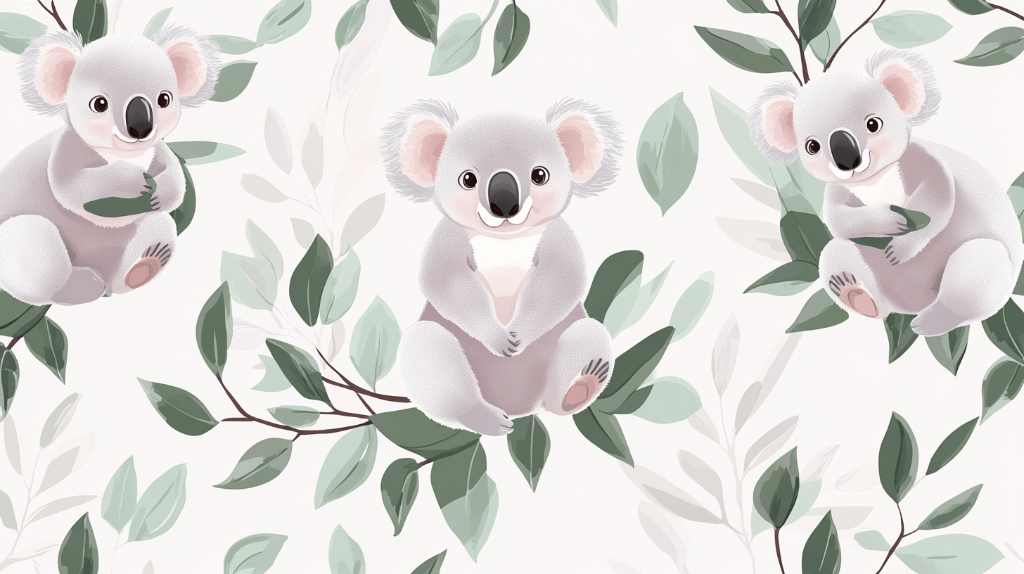 Koala and Soft Foliage Wallpaper | Murals Wallpaper