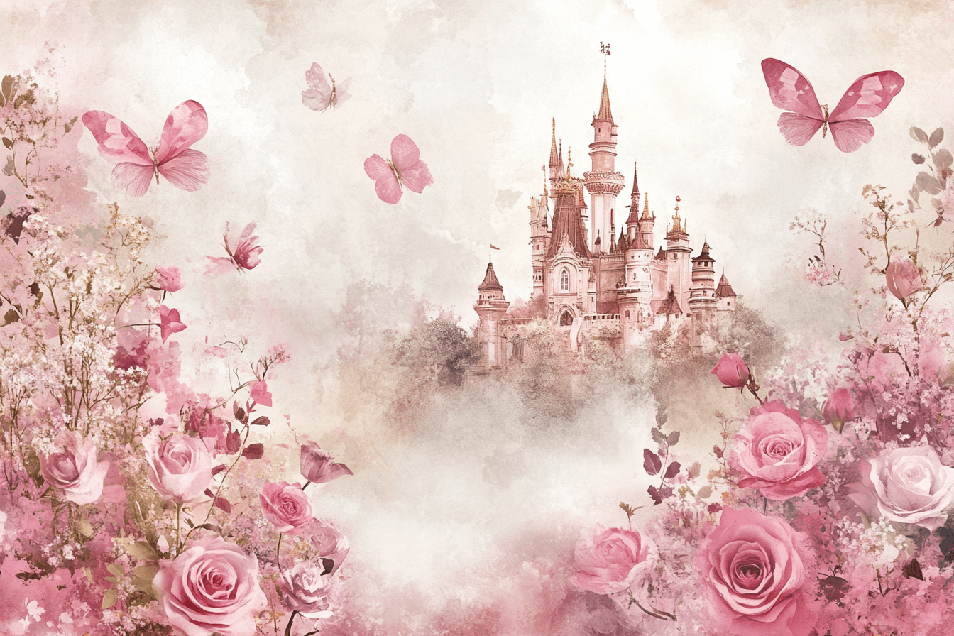 Princess Castle and Flowers Wallpaper | Murals Wallpaper