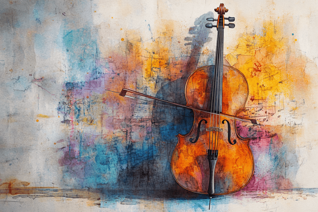 Colored Violin Wallpaper | Murals Wallpaper
