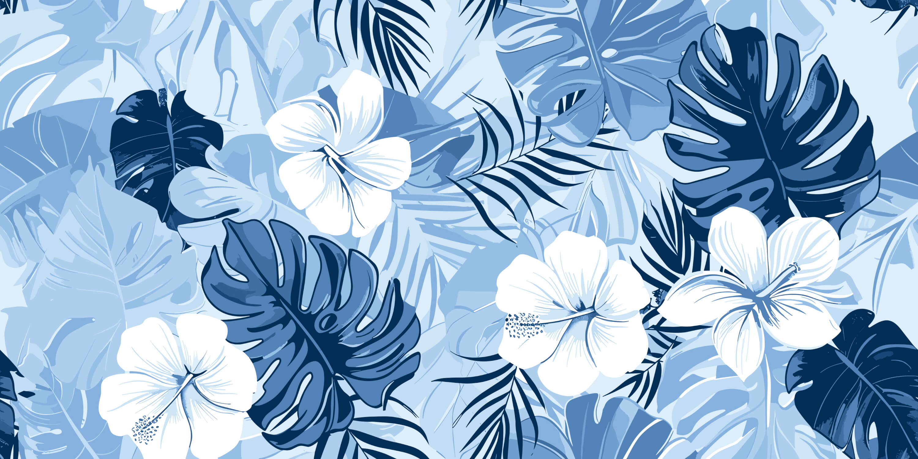 Blue Tropical Wallpaper | Murals Wallpaper