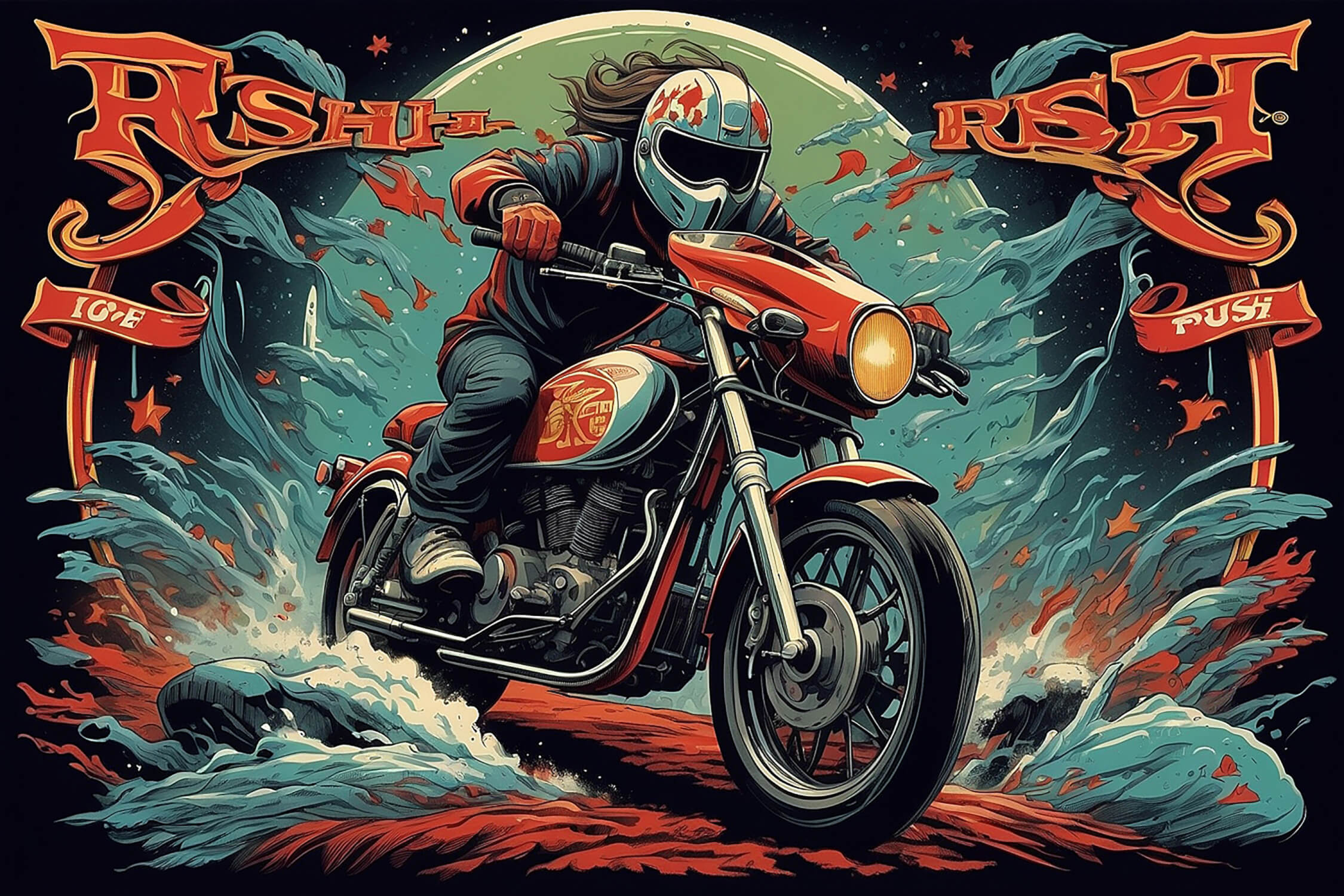 Japanese Motorcycle Graffiti Wallpaper | Murals Wallpaper