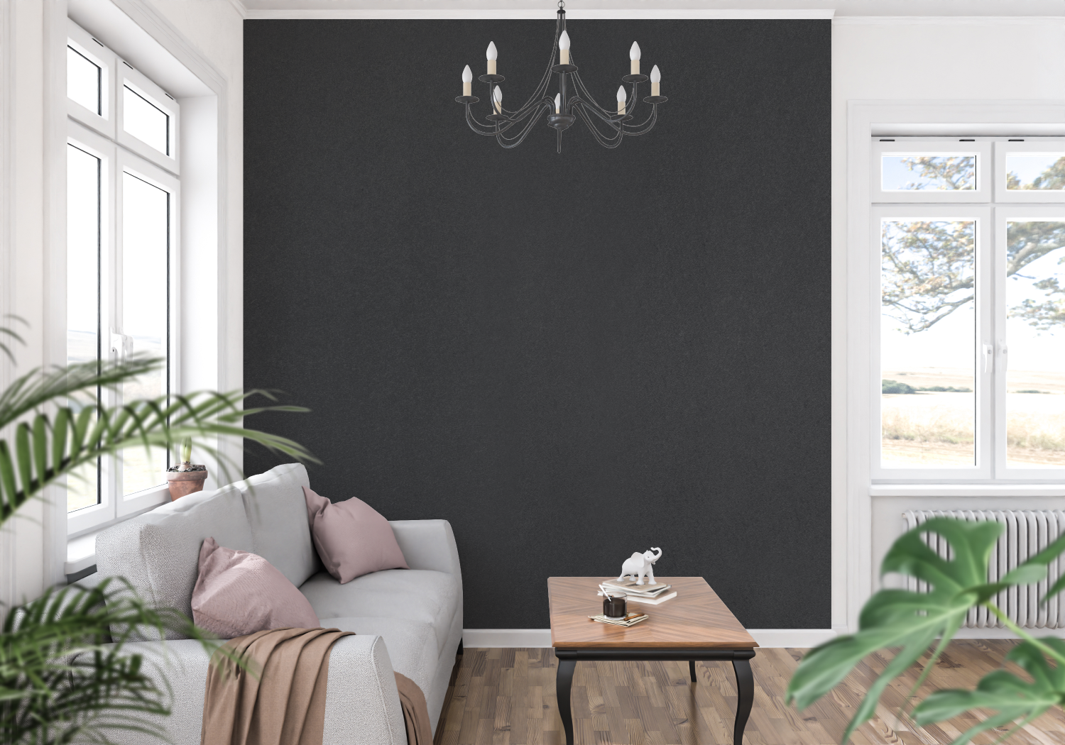 Solid Charcoal Grey Wallpaper | Murals Wallpaper