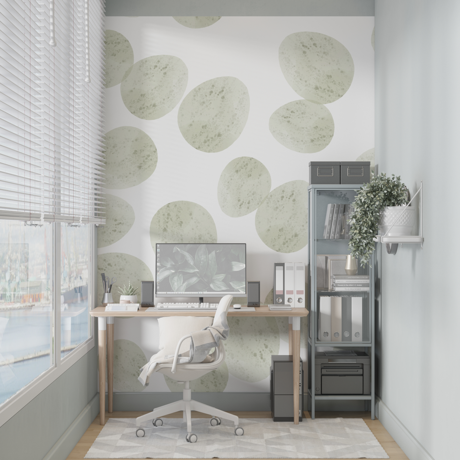 Almond Green Wallpaper Pattern | Murals Wallpaper