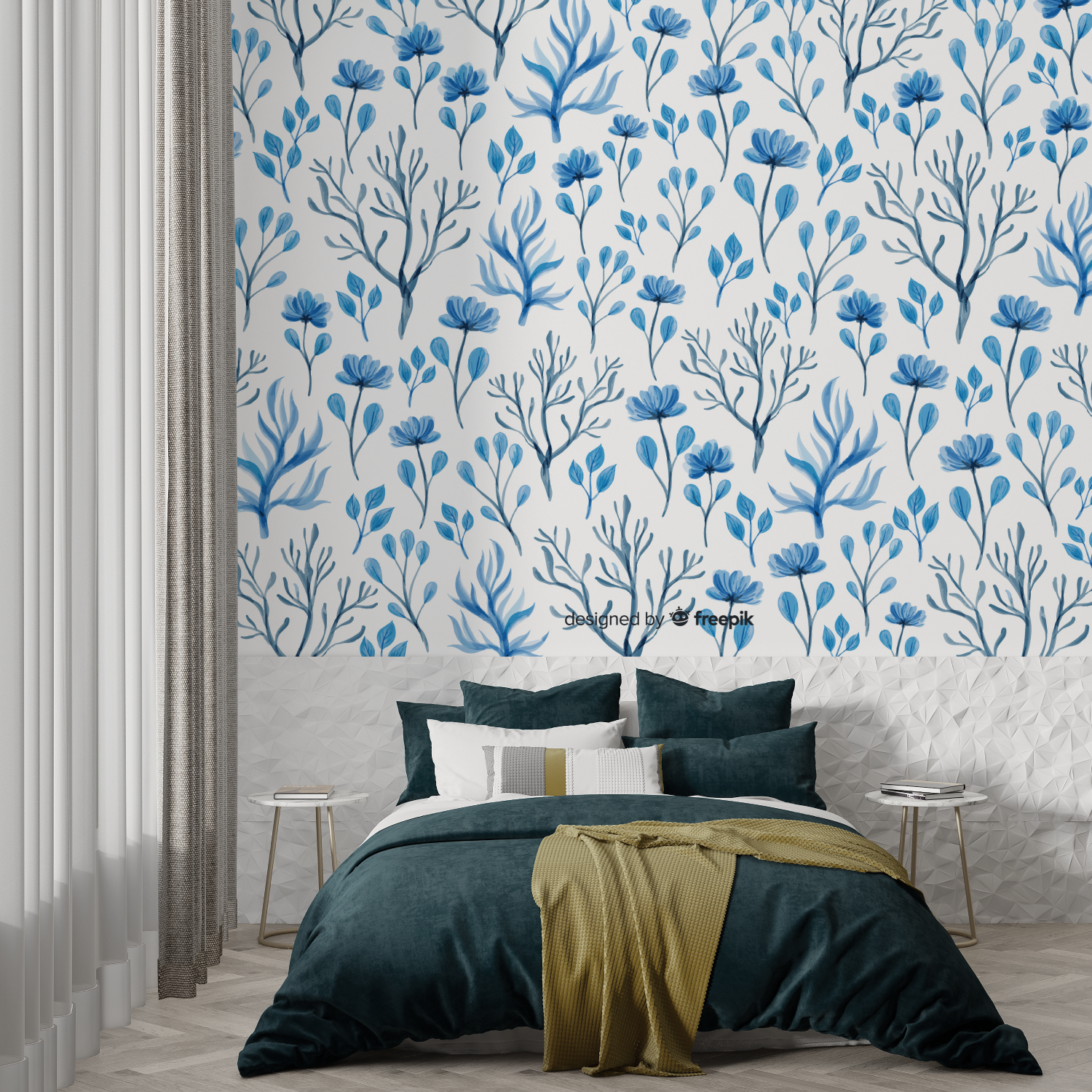 Sézane Blue Tapete | Wandtapete