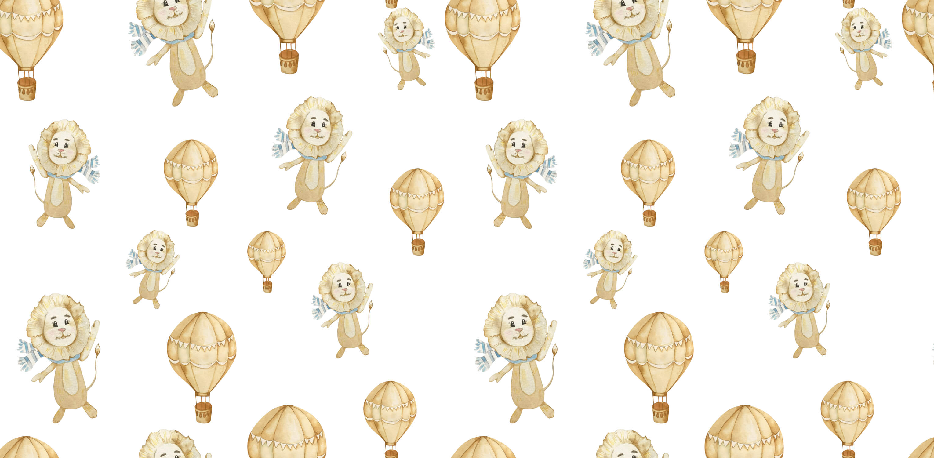 Lion and Hot Air Balloon Wallpaper | Murals Wallpaper