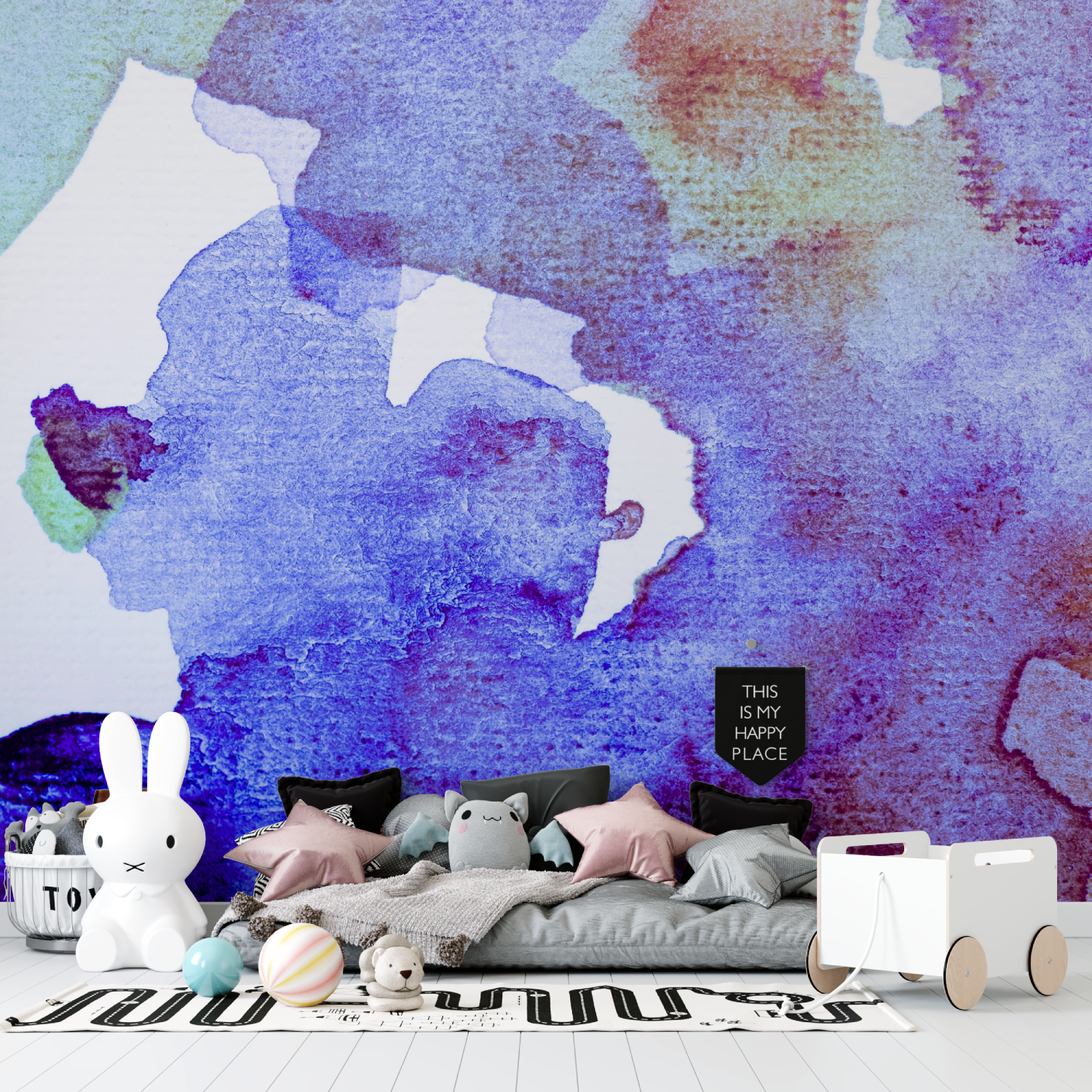 Watercolor Graffiti Teen Wallpaper | Murals Wallpaper