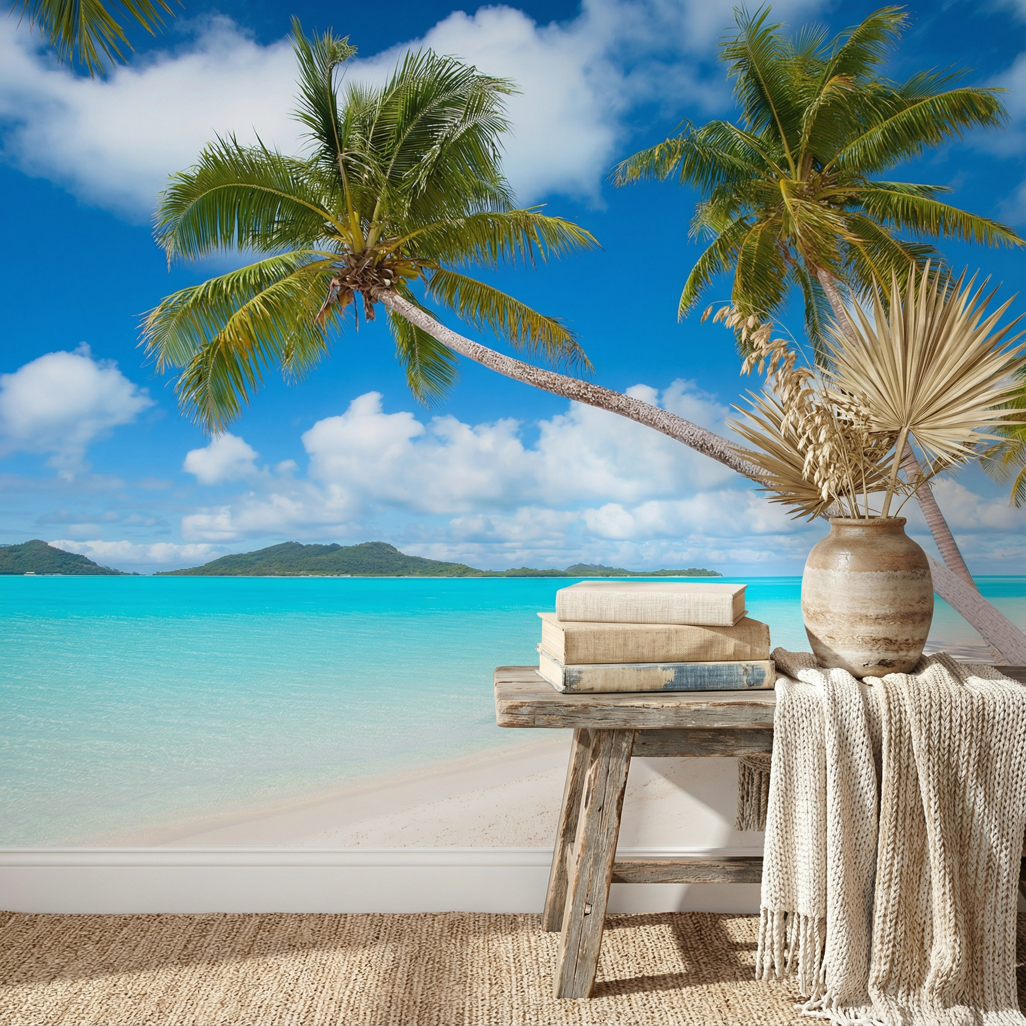 Lagoon Palm Escape Mural Wallpaper