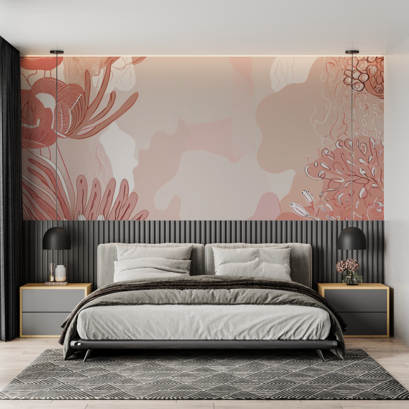 Cocooning Rose Wallpaper for Bedroom | Murals Wallpaper