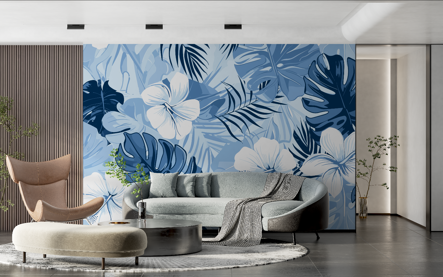 Blue Tropical Wallpaper | Murals Wallpaper