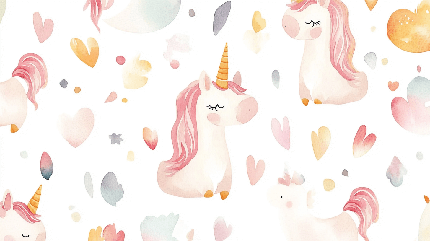 Trendy Cute Baby Unicorn Wallpaper | Murals Wallpaper