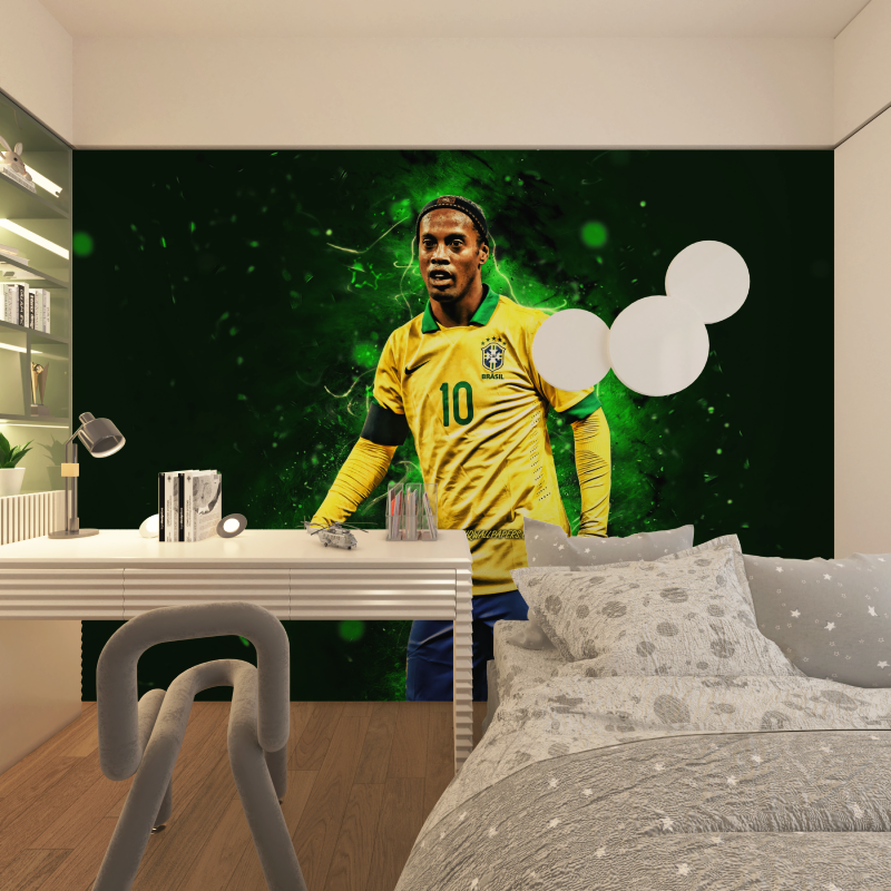 Ronaldinho Green Soccer Player Wallpaper | Murals Wallpaper