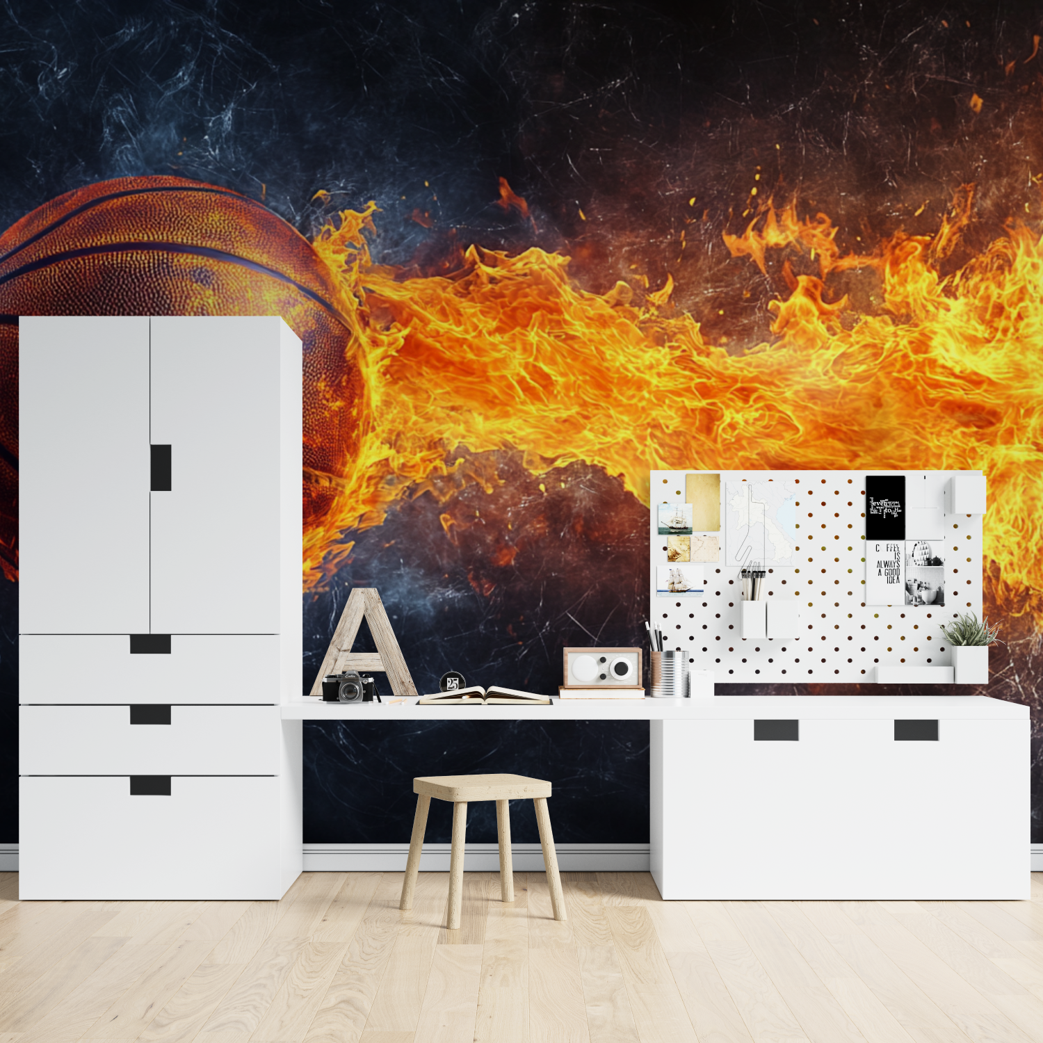 Balloon Flames Basketball Wallpaper | Murals Wallpaper