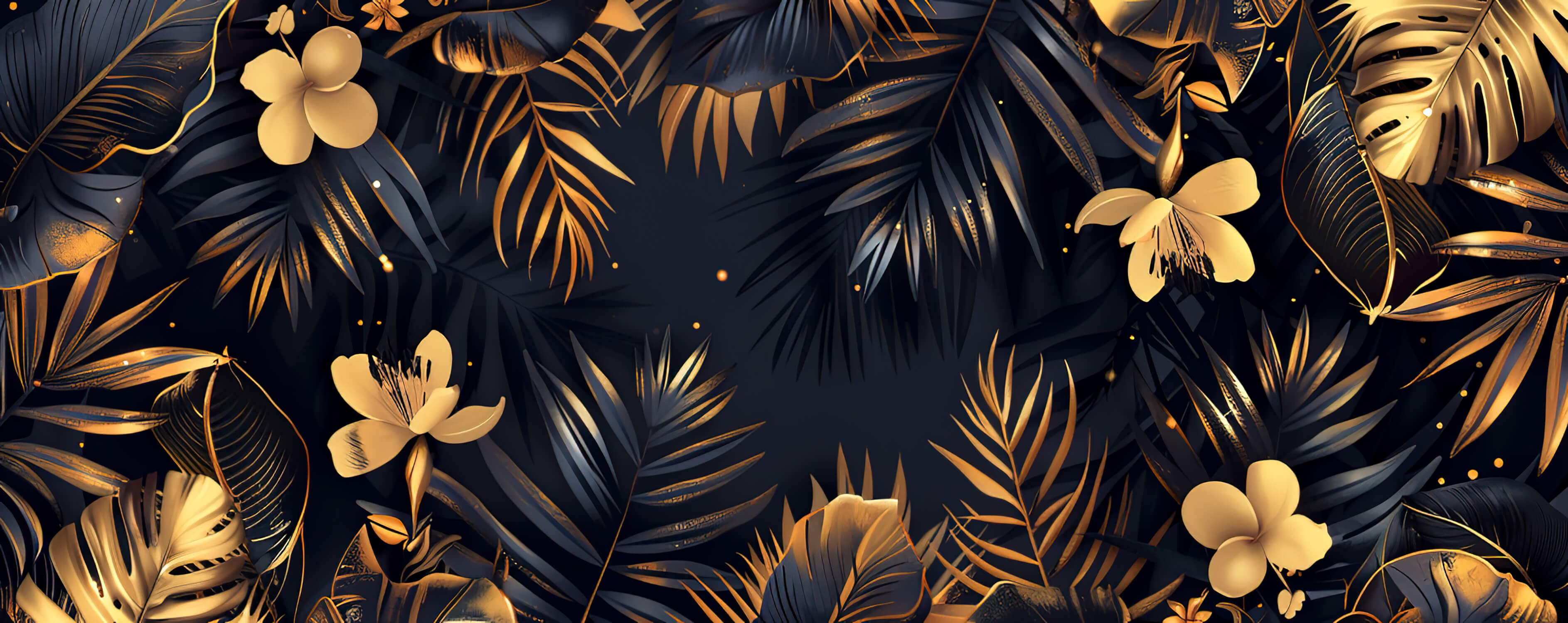 Black and Gold Palm Tree Wallpaper | Murals Wallpaper