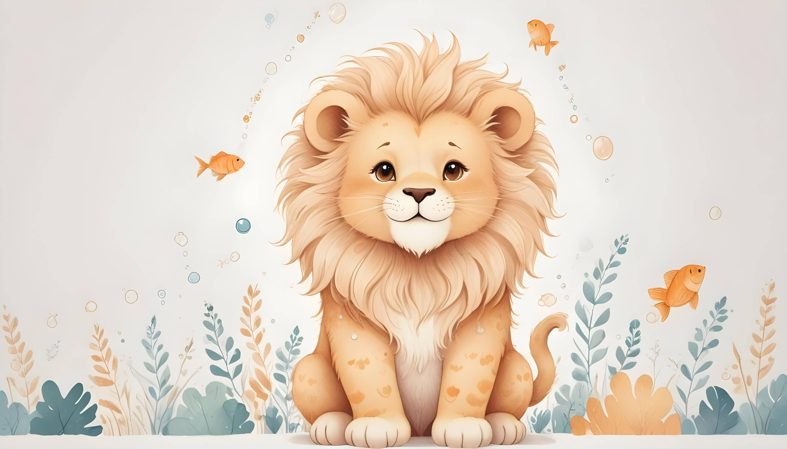 Lion Cub Wallpaper for Kids | Murals Wallpaper