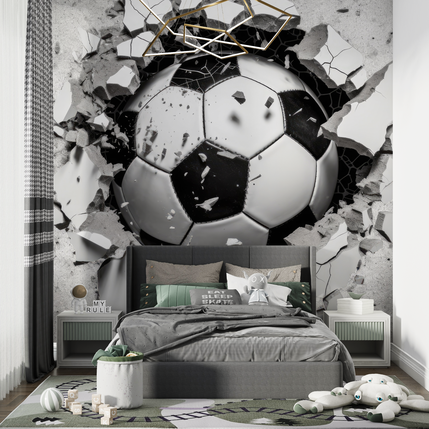 3D Football Mural Wallpaper | Murals Wallpaper