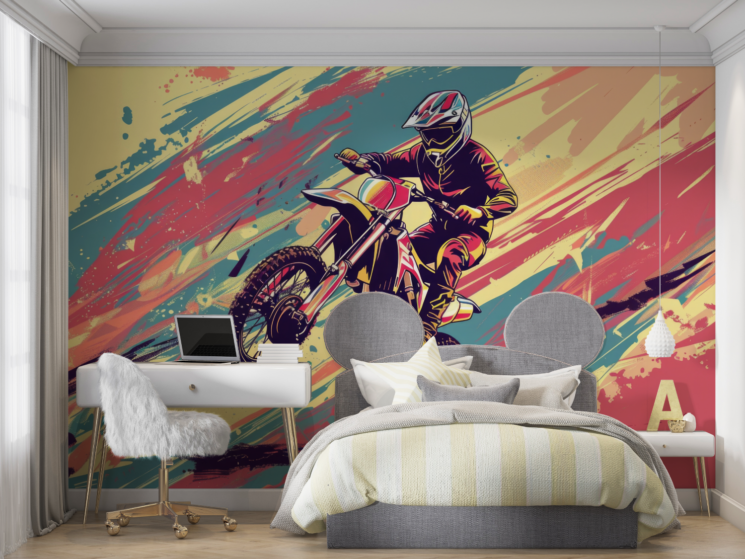 Motocross Graffiti Tapete | Wandbilder Tapete