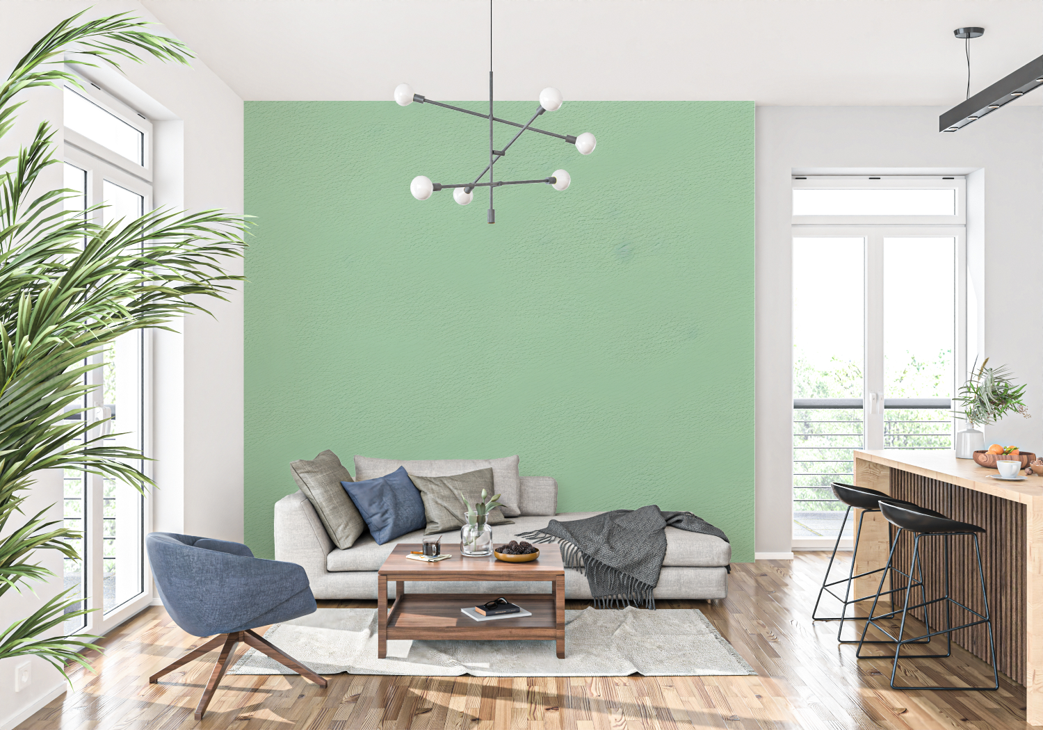 Celadon Green Wallpaper | Murals Wallpaper