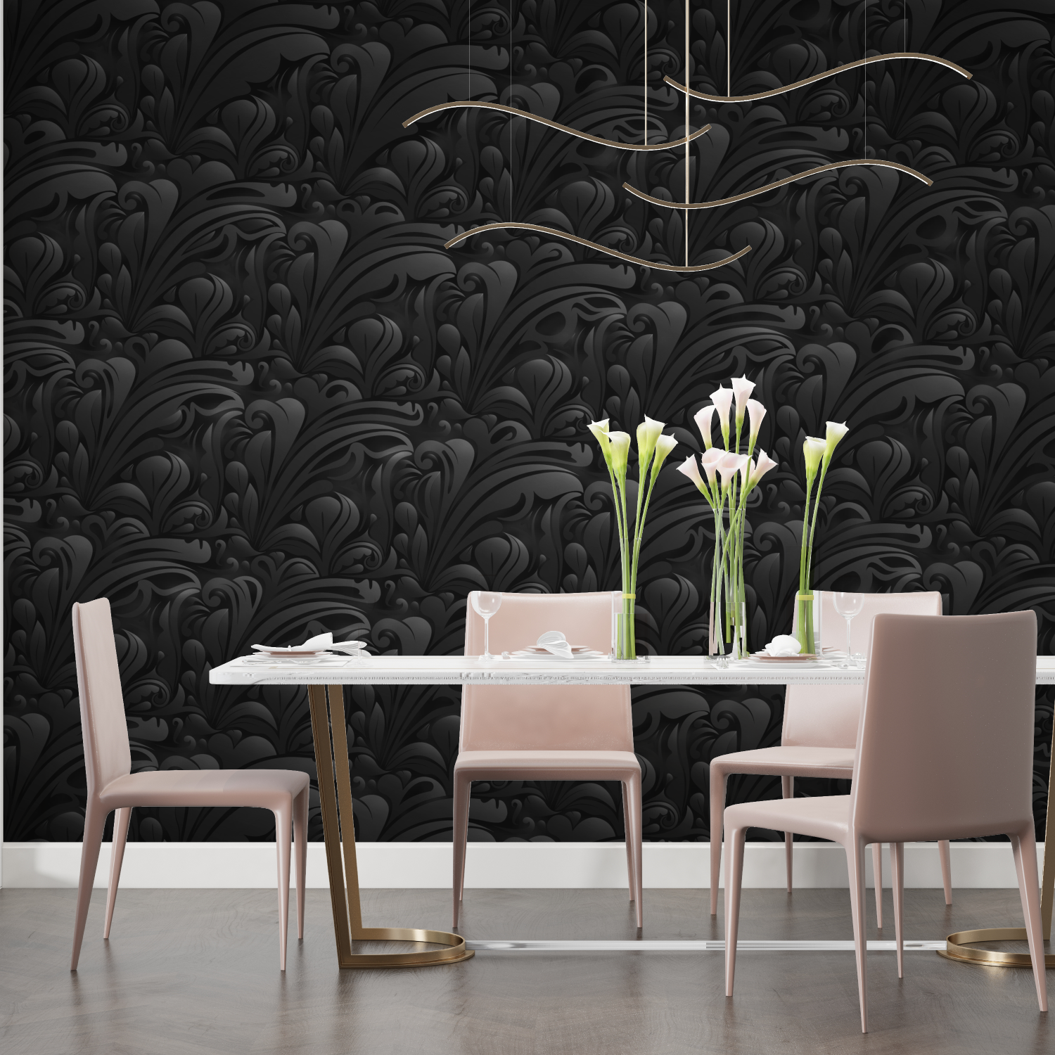 Black Baroque Wallpaper | Murals Wallpaper