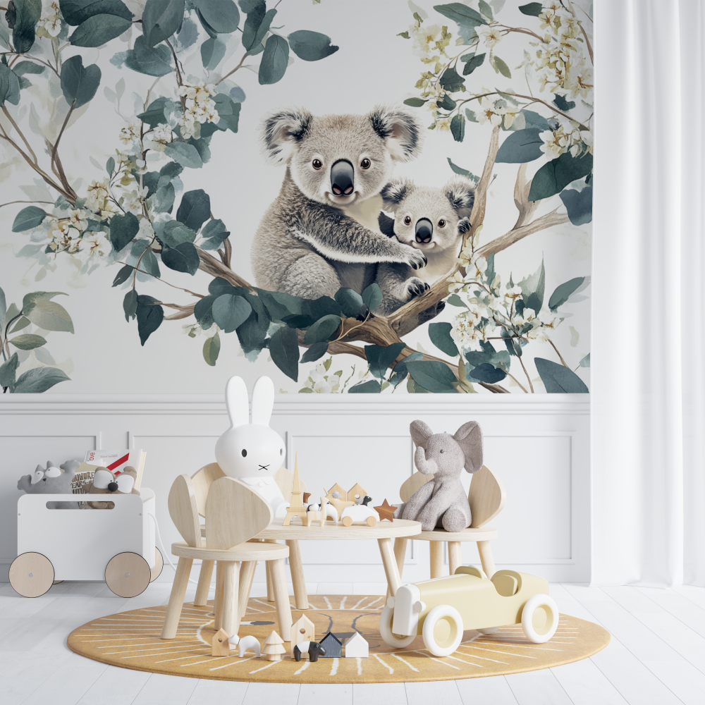Koala Wallpaper in a Milky Forest | Murals Wallpaper