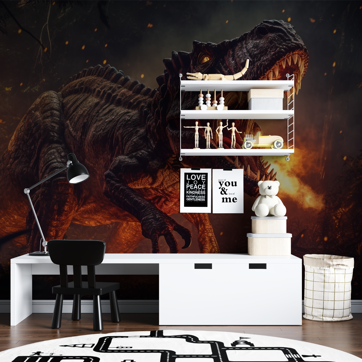 Dinosaur T-Rex Fire Wallpaper | Murals Wallpaper