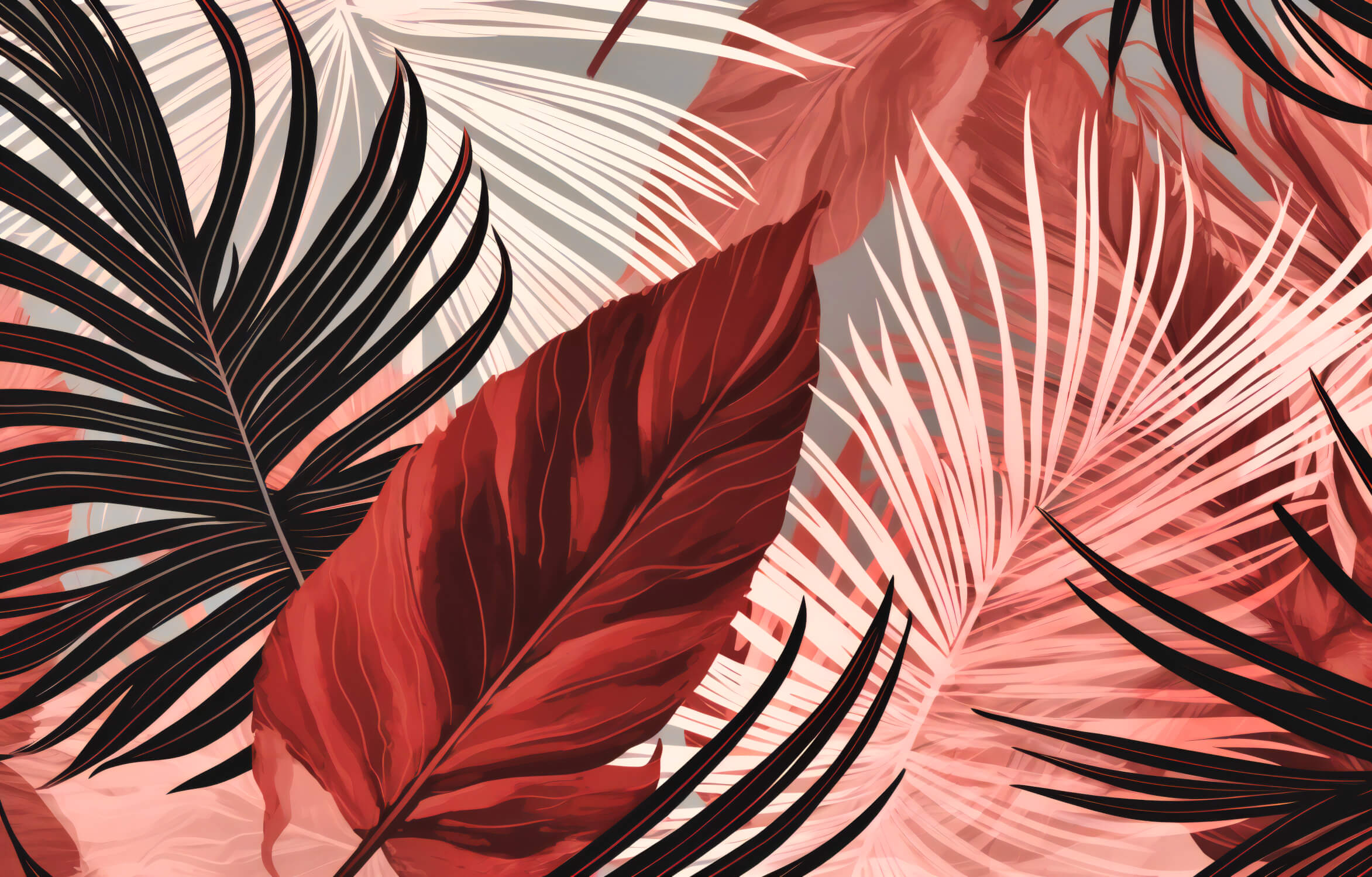 Gray and Red Wallpaper | Murals Wallpaper