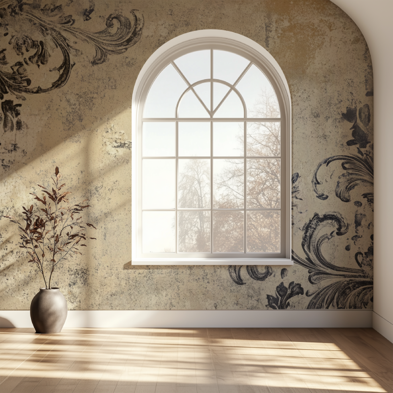 Taupe Vintage Wallpaper | Murals Wallpaper