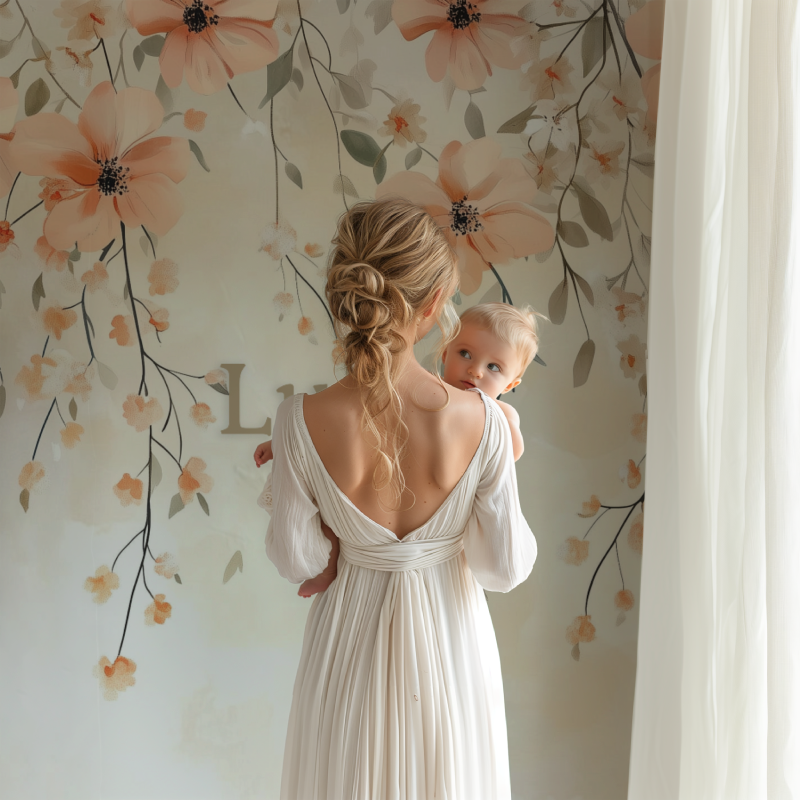 Namens-Tapete Blattrosa | Murals Tapeten