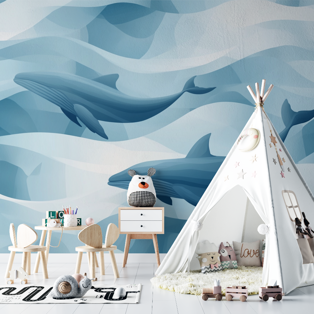 Geometrische Marine Design Tapete | Wandbilder Tapete