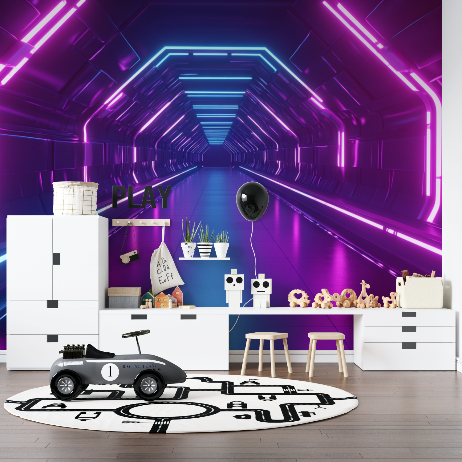 Neon Effect Wallpaper Gamer Room | Murals Wallpaper