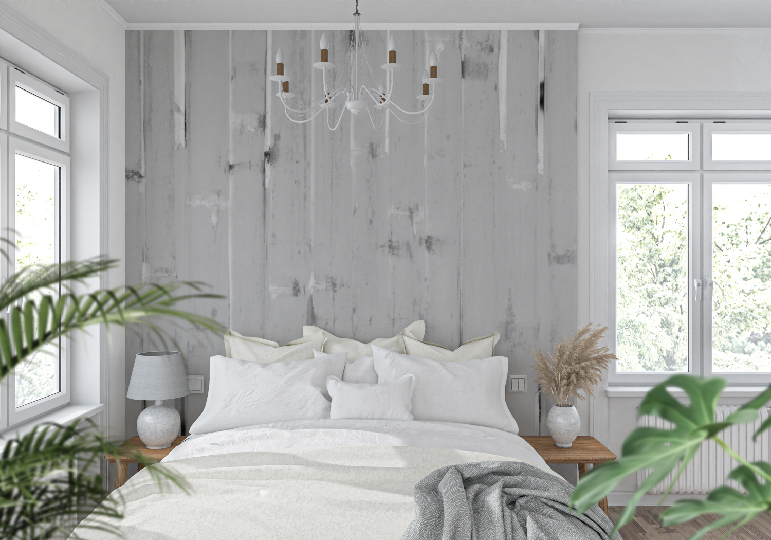 Gray Wood Effect Wallpaper | Murals Wallpaper