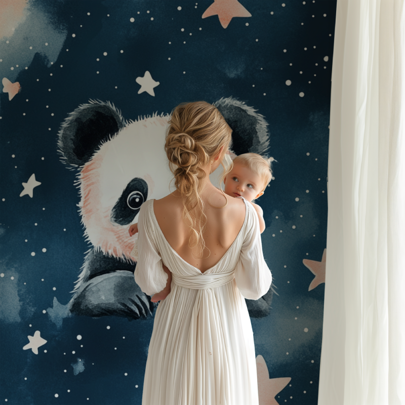 Panda and Starry Sky Wallpaper | Murals Wallpaper
