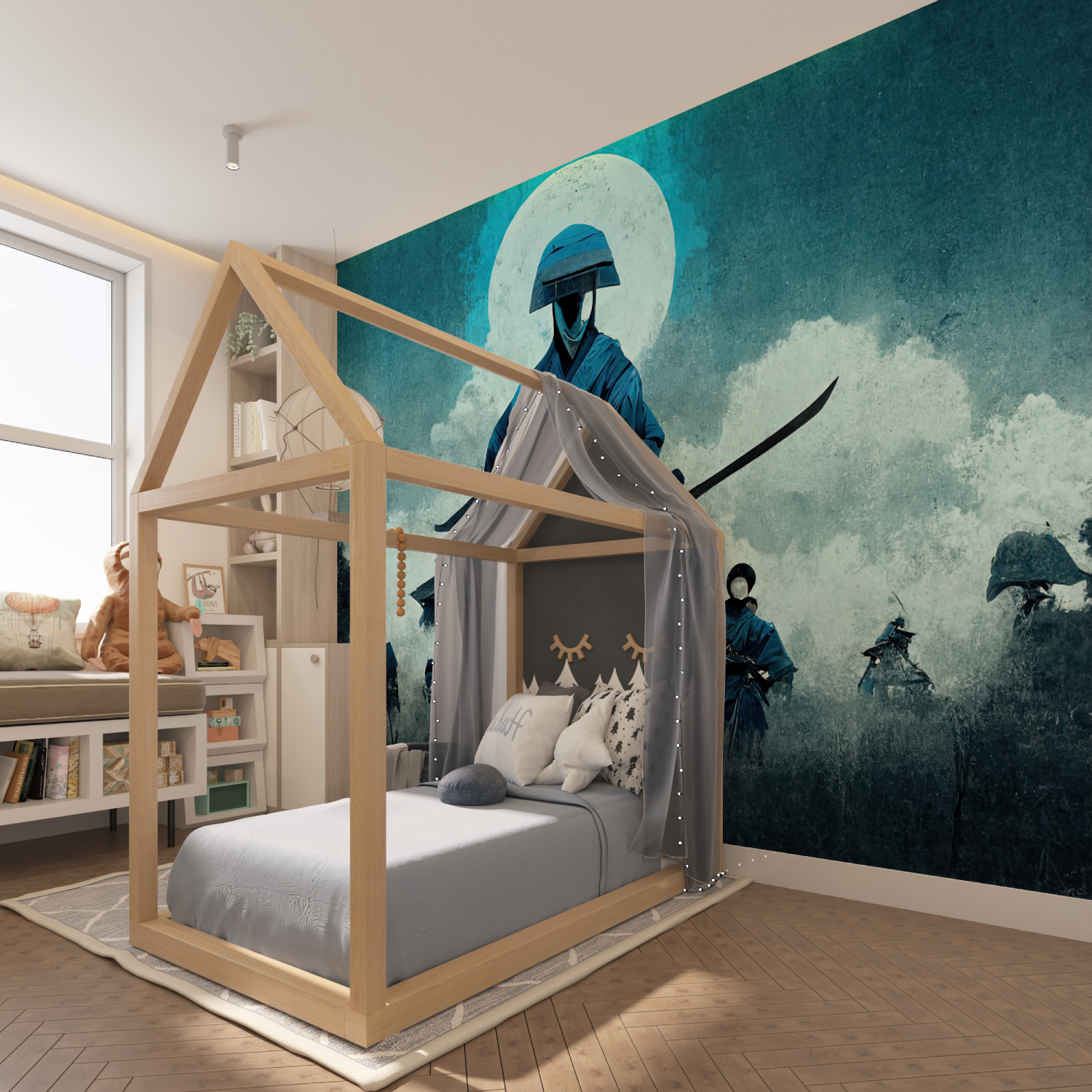 Night Attack Samurai Wallpaper | Murals Wallpaper