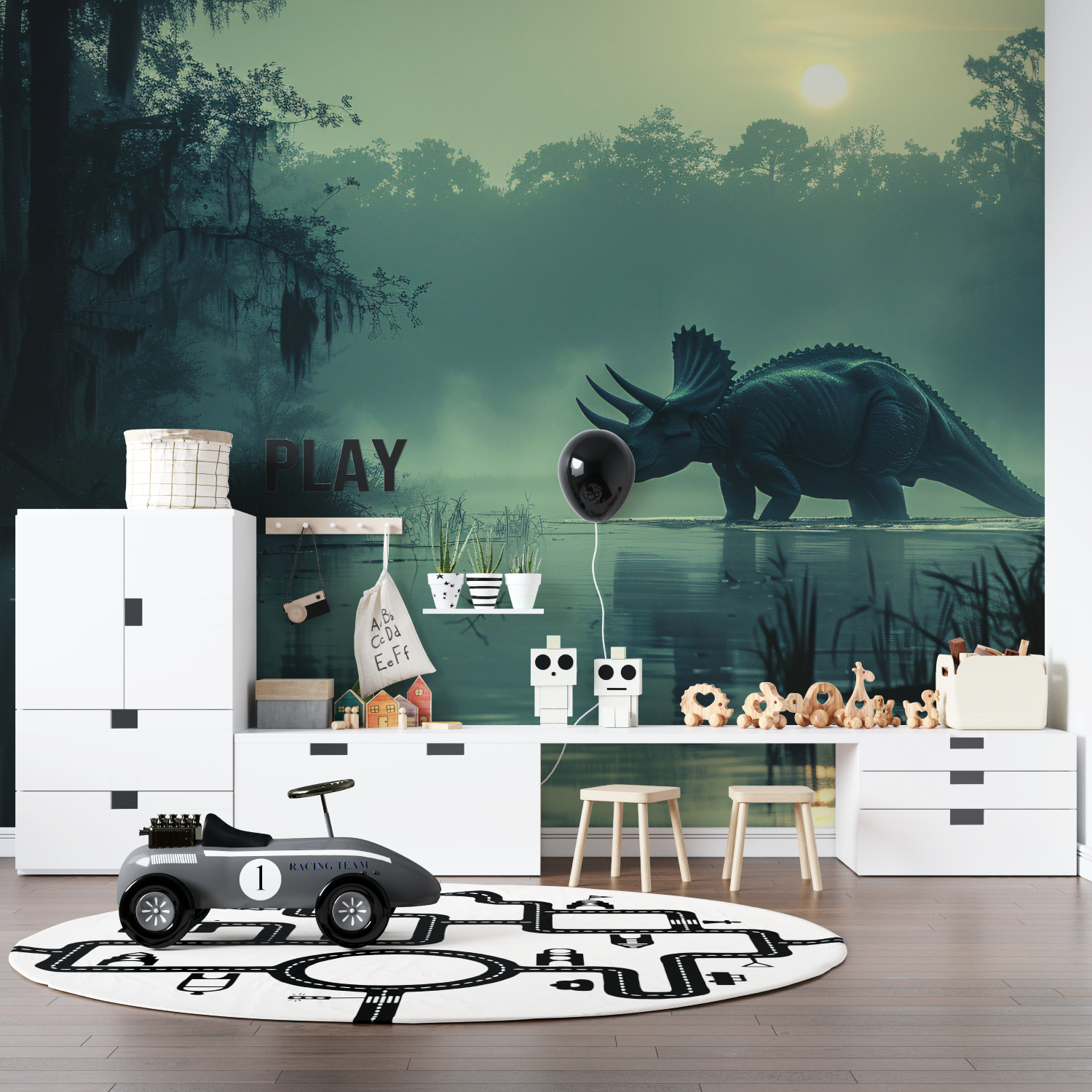 Foggy Dinosaur Wallpaper | Murals Wallpaper