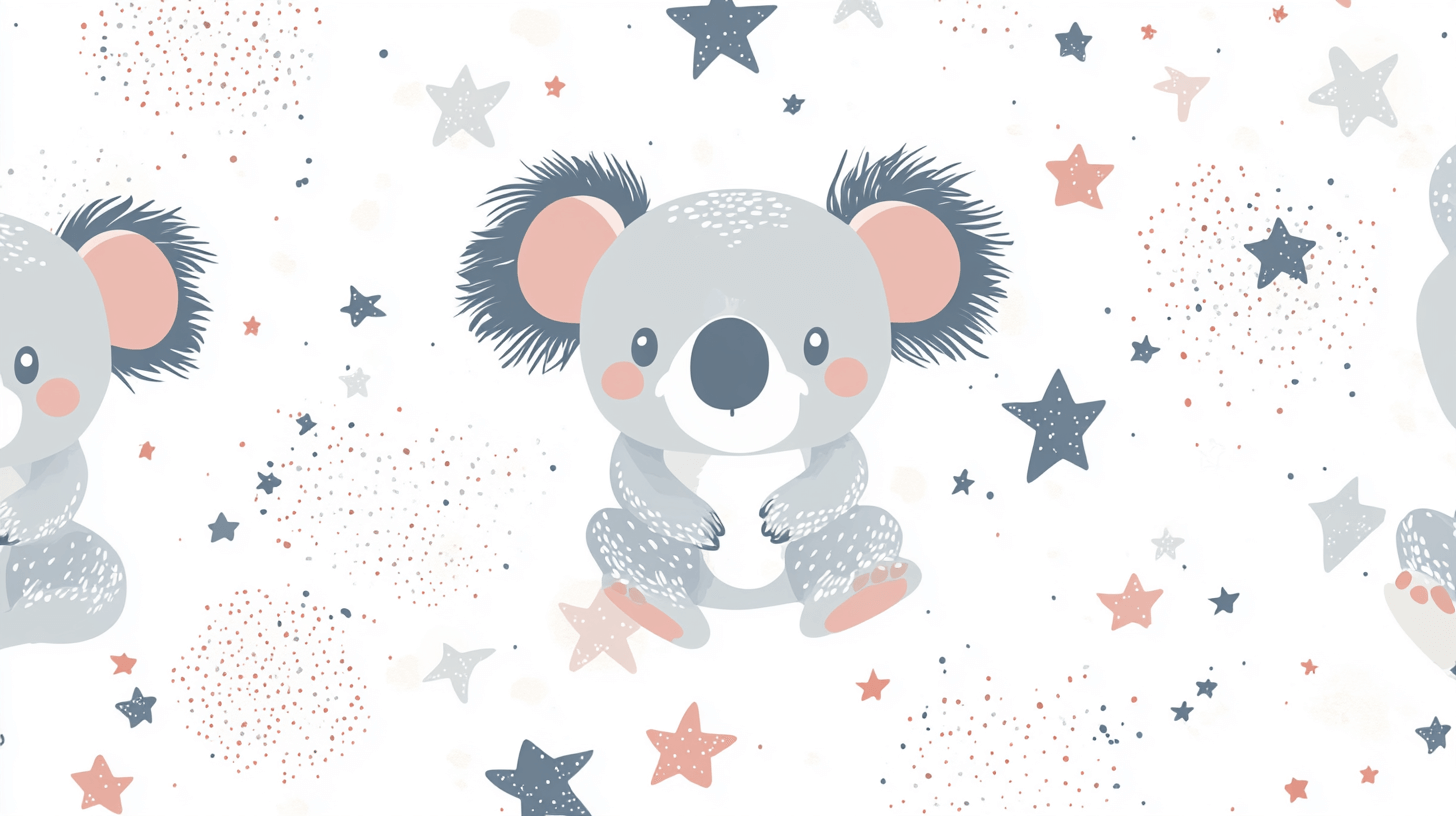 Koala Wallpaper Giving a Hug to a Star | Murals Wallpaper