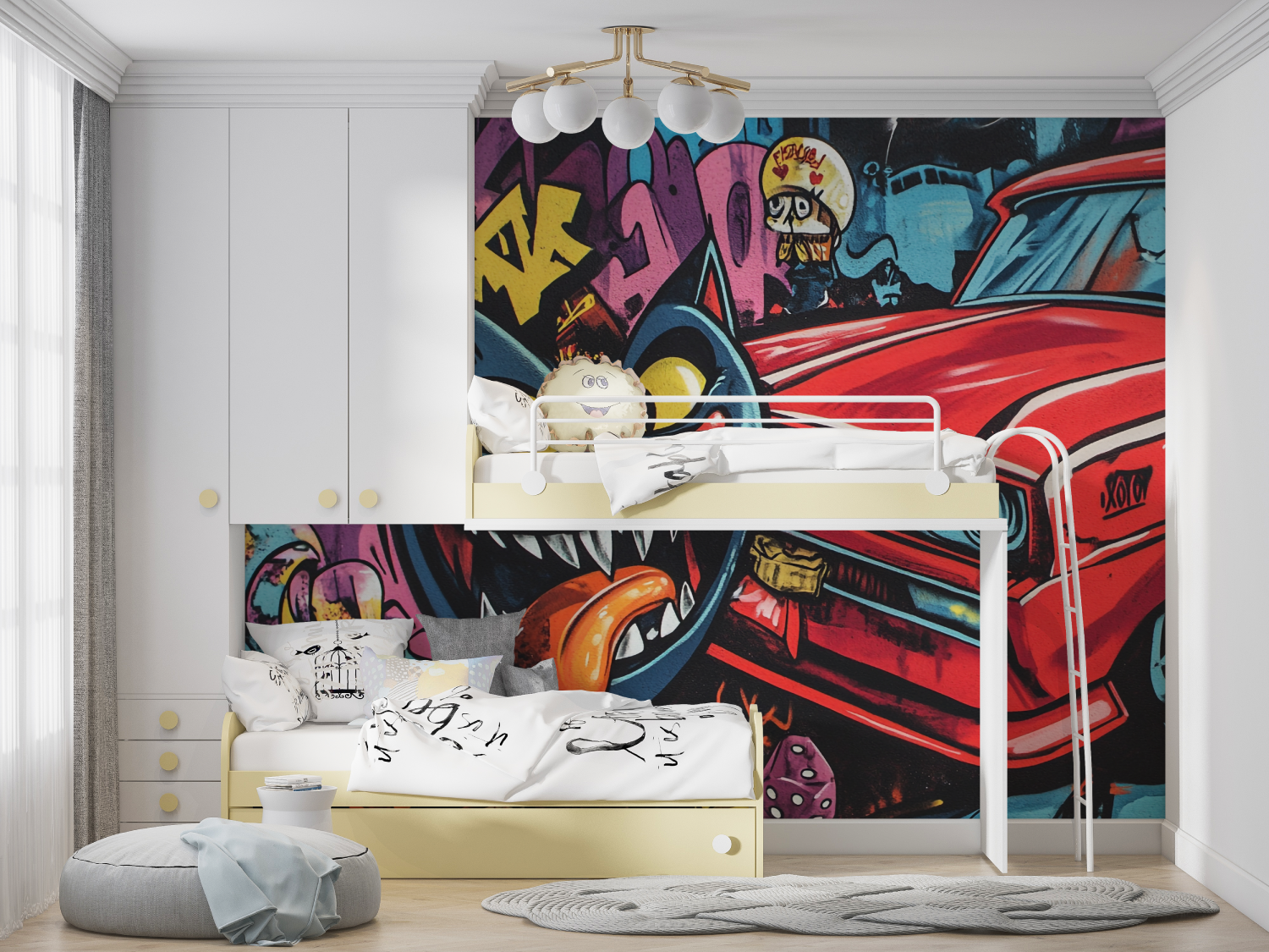 Lustige Graffiti-Tapete | Wandbilder Tapete