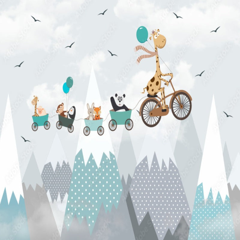 Classic Baby Wallpaper <br/> Flying Blue Balloon | Murals Wallpaper