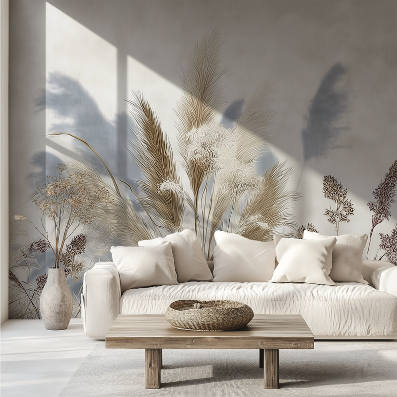 Cocooning leaf 3d mural wallpaper canape tendance