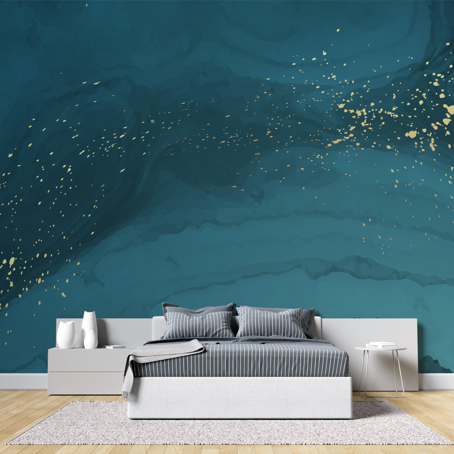Teal Gold Wallpaper | Murals Wallpaper