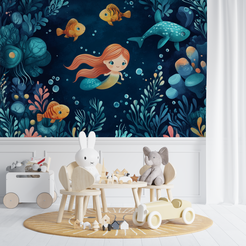 Marine Siren Wallpaper for Girls' Room | Murals Wallpaper