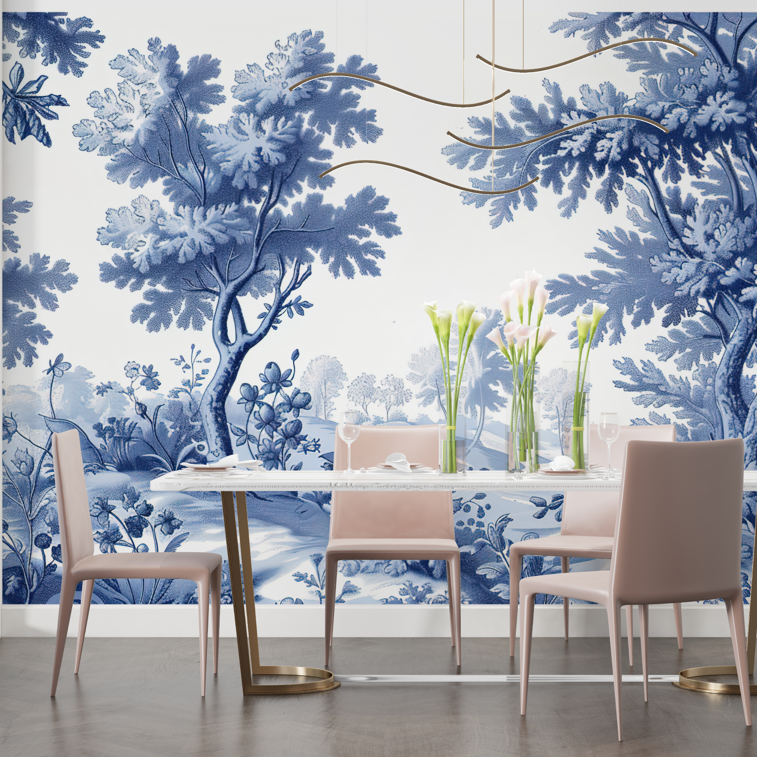 Navy Blue Mural Wallpaper | Murals Wallpaper